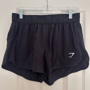 Gymshark Black Women's Athletic Running Shorts with Subtle Logo
